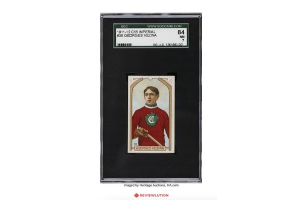 Most valued hockey cards, 1911 C55 Imperial Tobacco #38 Georges Vezina Rookie Card
