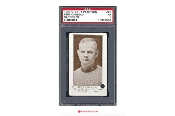 Most valued hockey cards,1923 V145-1 #25 Bert Corbeau Rookie Card