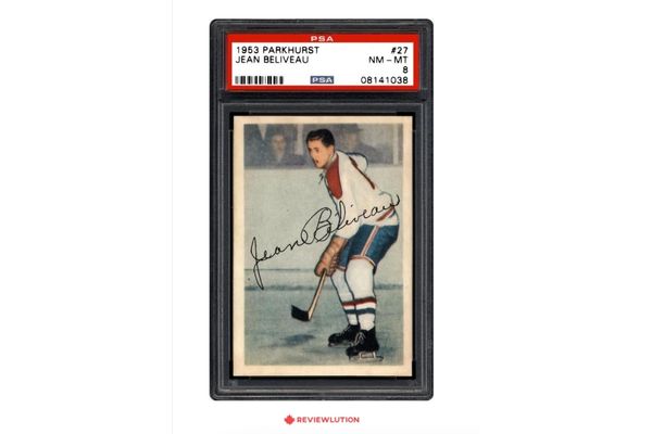 Most valued hockey cards, 1953 Parkhurst #27 Jean Beliveau Rookie Card