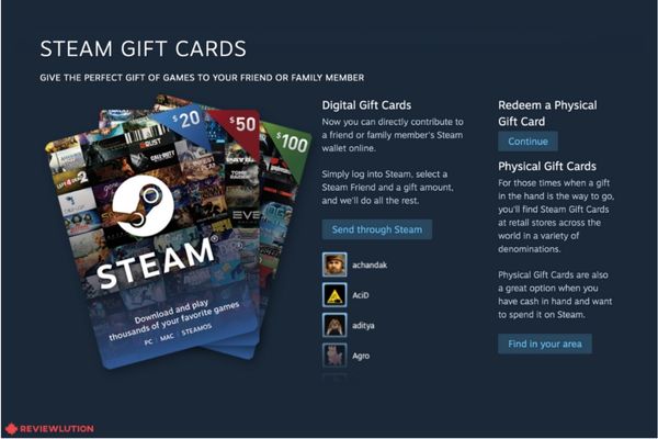 Steam Gift Card Brochure 