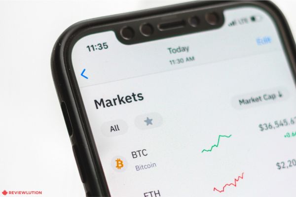 online crypto market on a mobile