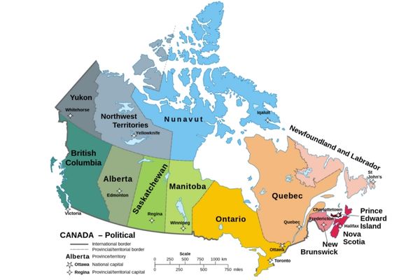 10 Provinces in Canada