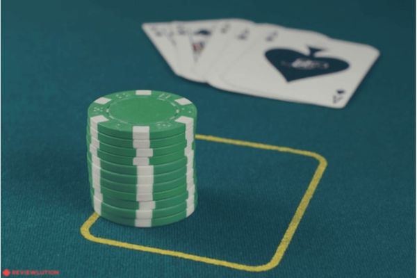 poker chips ona poker table